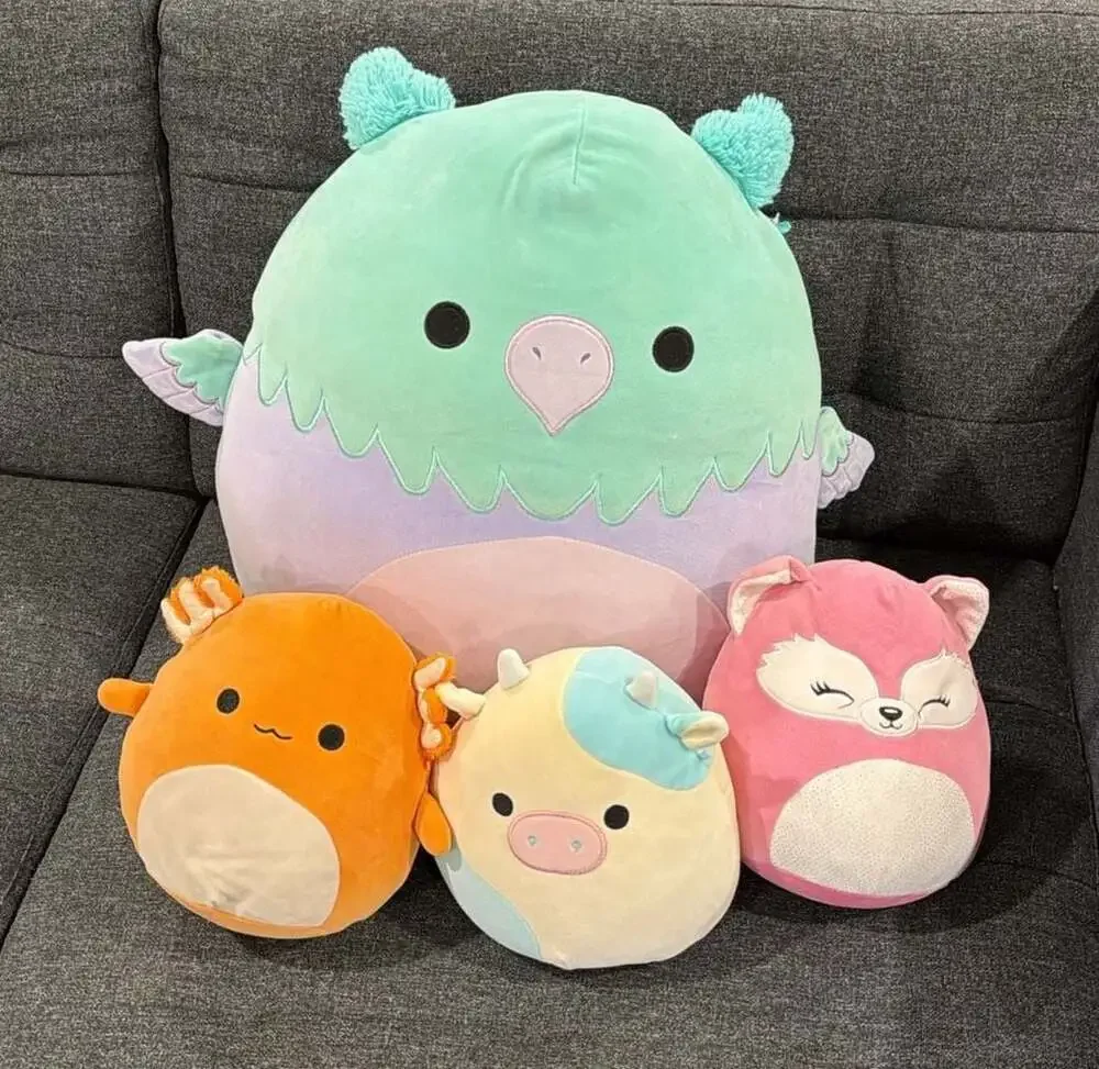 Squishmallows Lot of 4 Assorted Plush Toys Featuring Minerva the Griffin